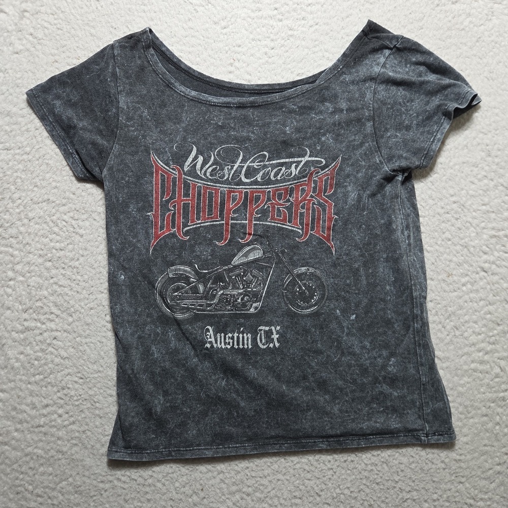 West Coast Choppers Off-the-Shoulder‎ Top Women's Size Medium Black